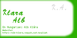 klara alb business card